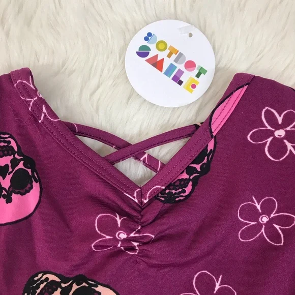 DOT DOT‎ SMILE Baby Girl Halloween Twirly Dress Skulls Purple 12 24 Months - Picture 3 of 7